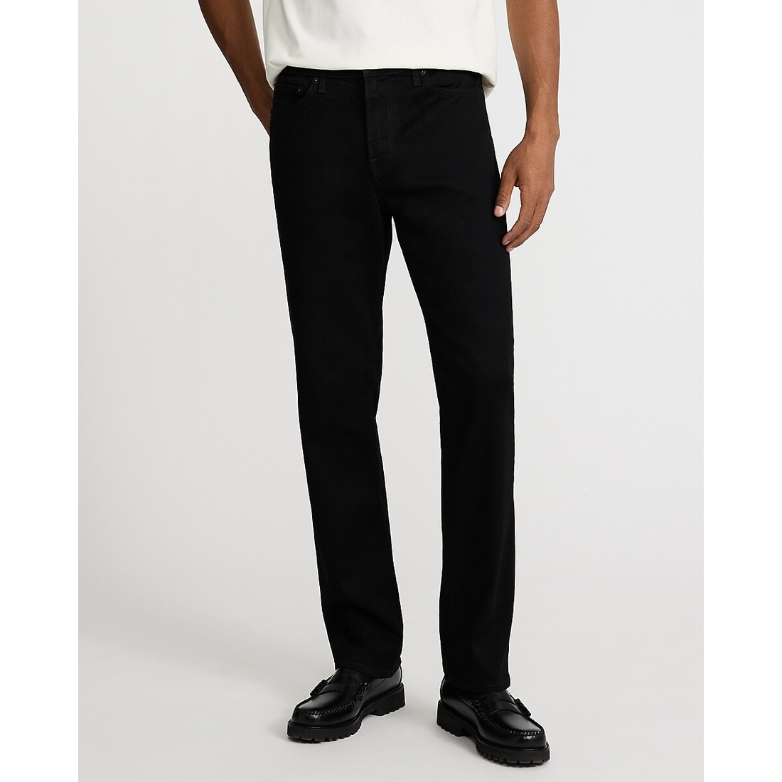 Express Straight Black Jeans in Hyper Stretch