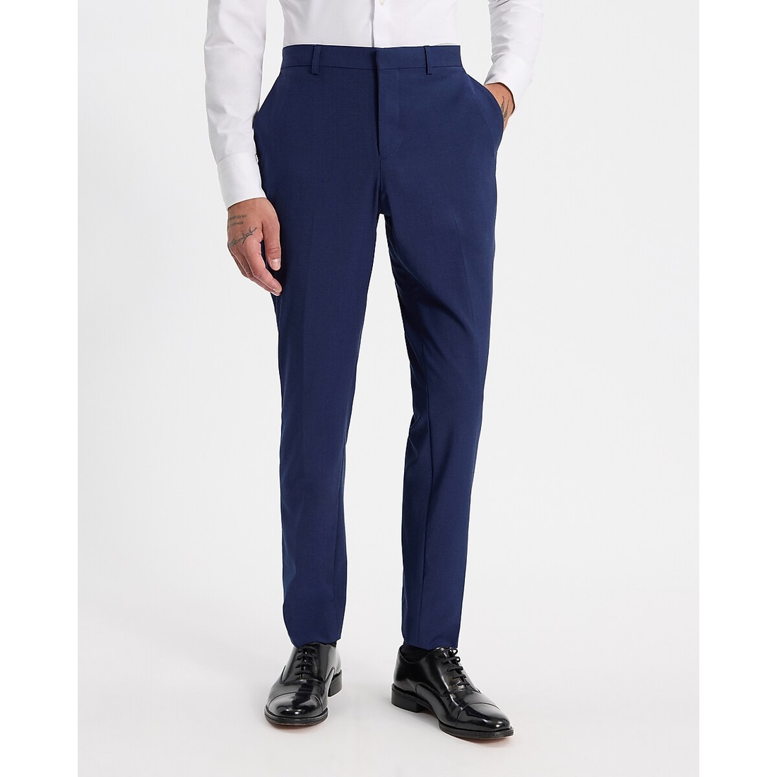 Express Slim Blue Washable Modern Tech Suit Pant