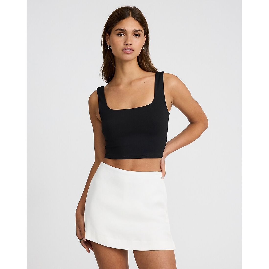 Express Body Contour High Compression Square Neck Cropped Tank