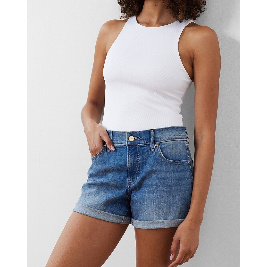 Express Body Contour High Compression Ribbed High Neck Bodysuit