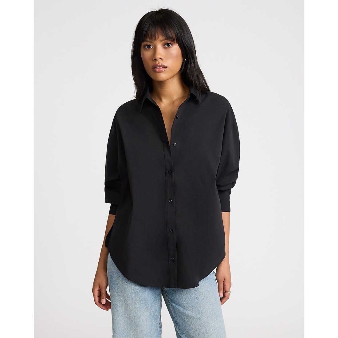 Express Stretch Cotton Poplin Oversized Shirt