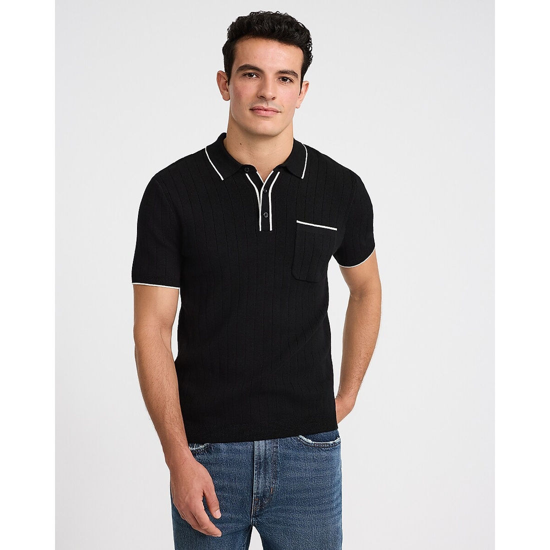 Express Modern Prep Short Sleeve Sweater Polo