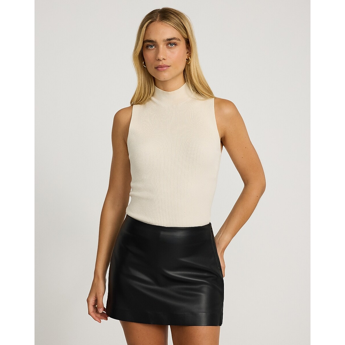 Express Super High Waisted Faux Leather Mini Skort