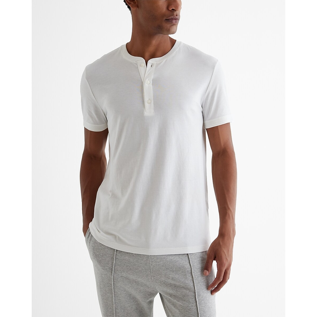 Express Perfect Pima Cotton Short Sleeve Henley
