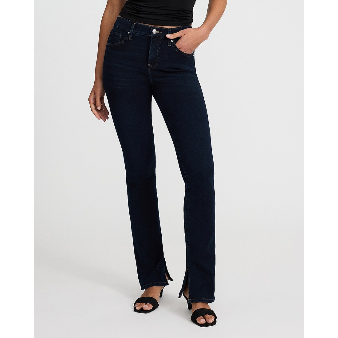 Express Mid Rise Dark Wash Skyscraper Jeans