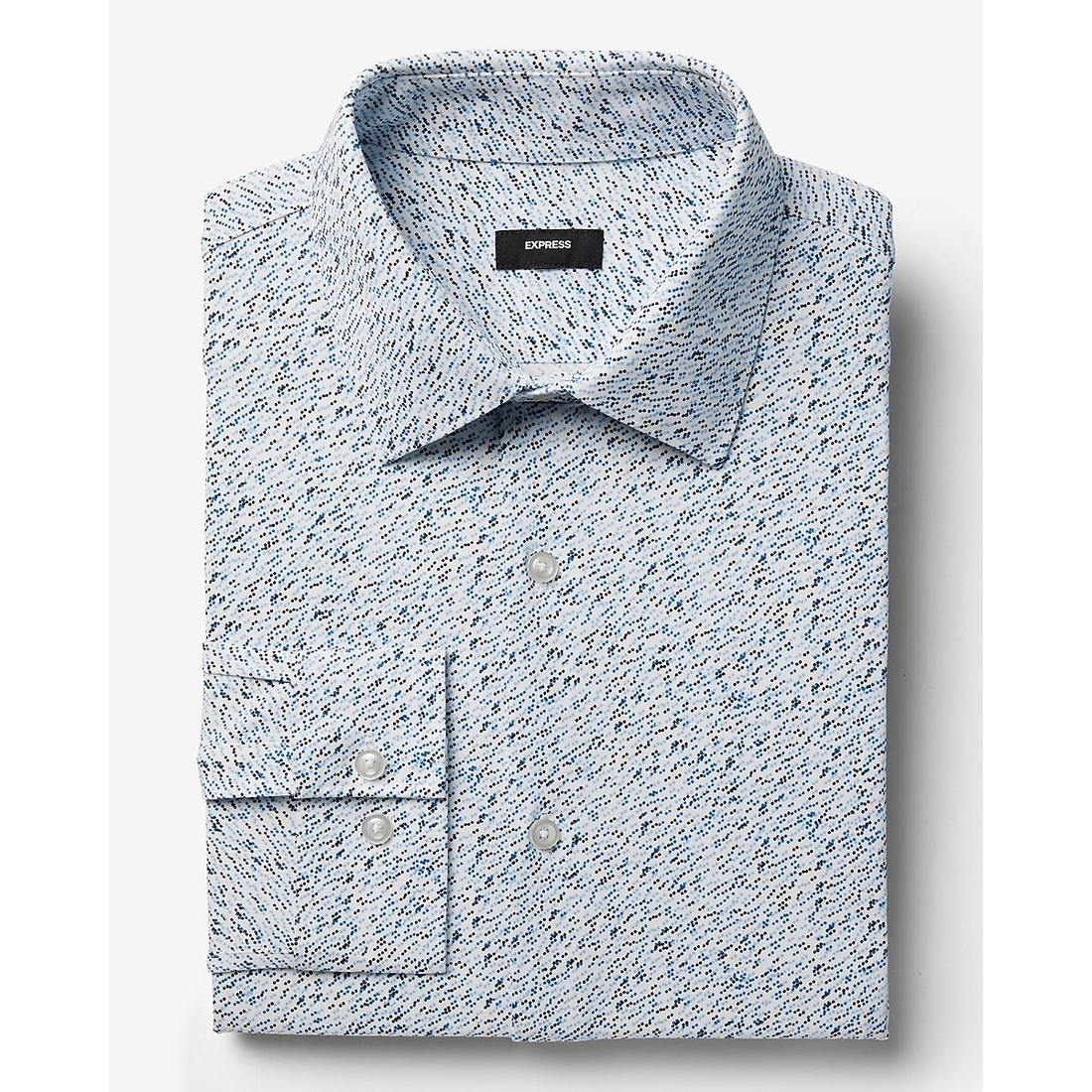Express Slim Mini Dot Stretch Modern Tech 1MX Dress Shirt
