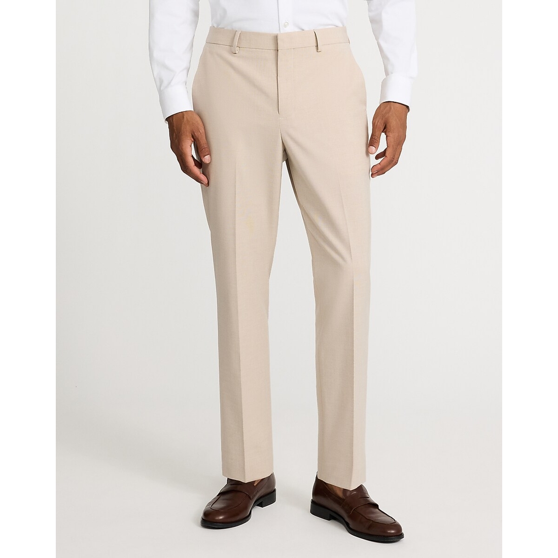 Express Slim Khaki Stretch Suit Pant