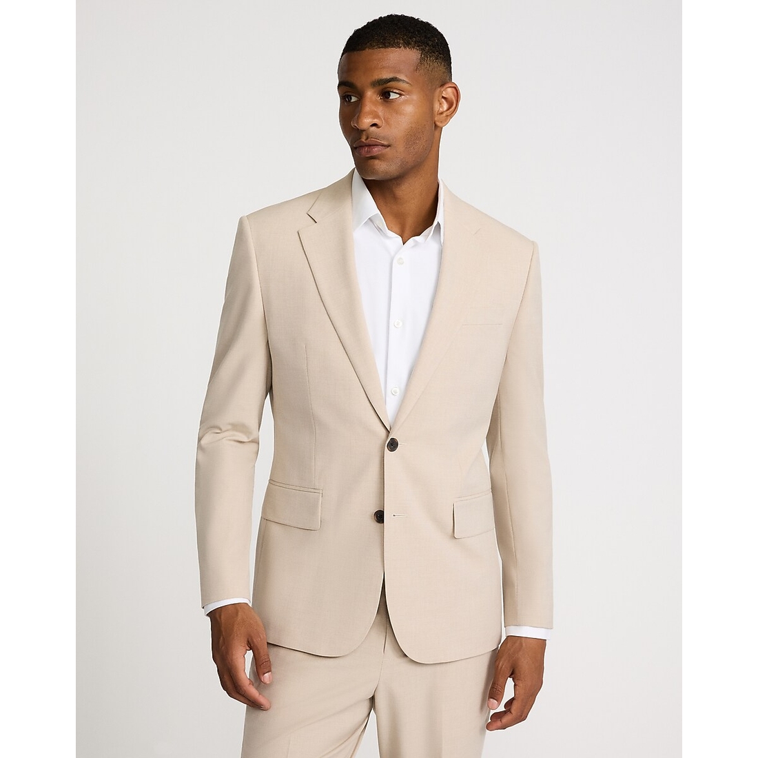 Express Slim Khaki Stretch Suit Jacket