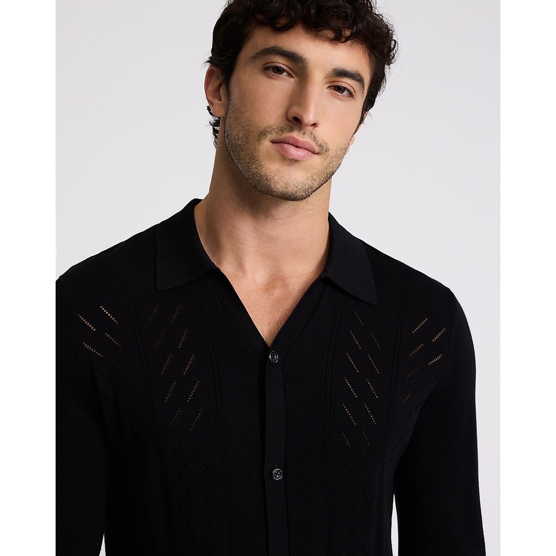 Express Pointelle Cotton-Blend Sweater Polo