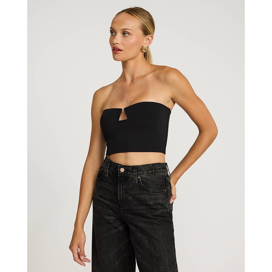 Express Body Contour High Compression V-Wire Cropped Tube Top