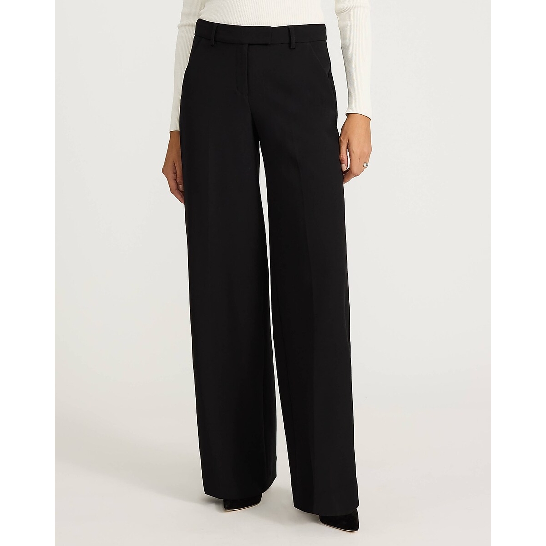 Express Editor Mid Rise Wide Leg Pant in Studio Stretch Twill