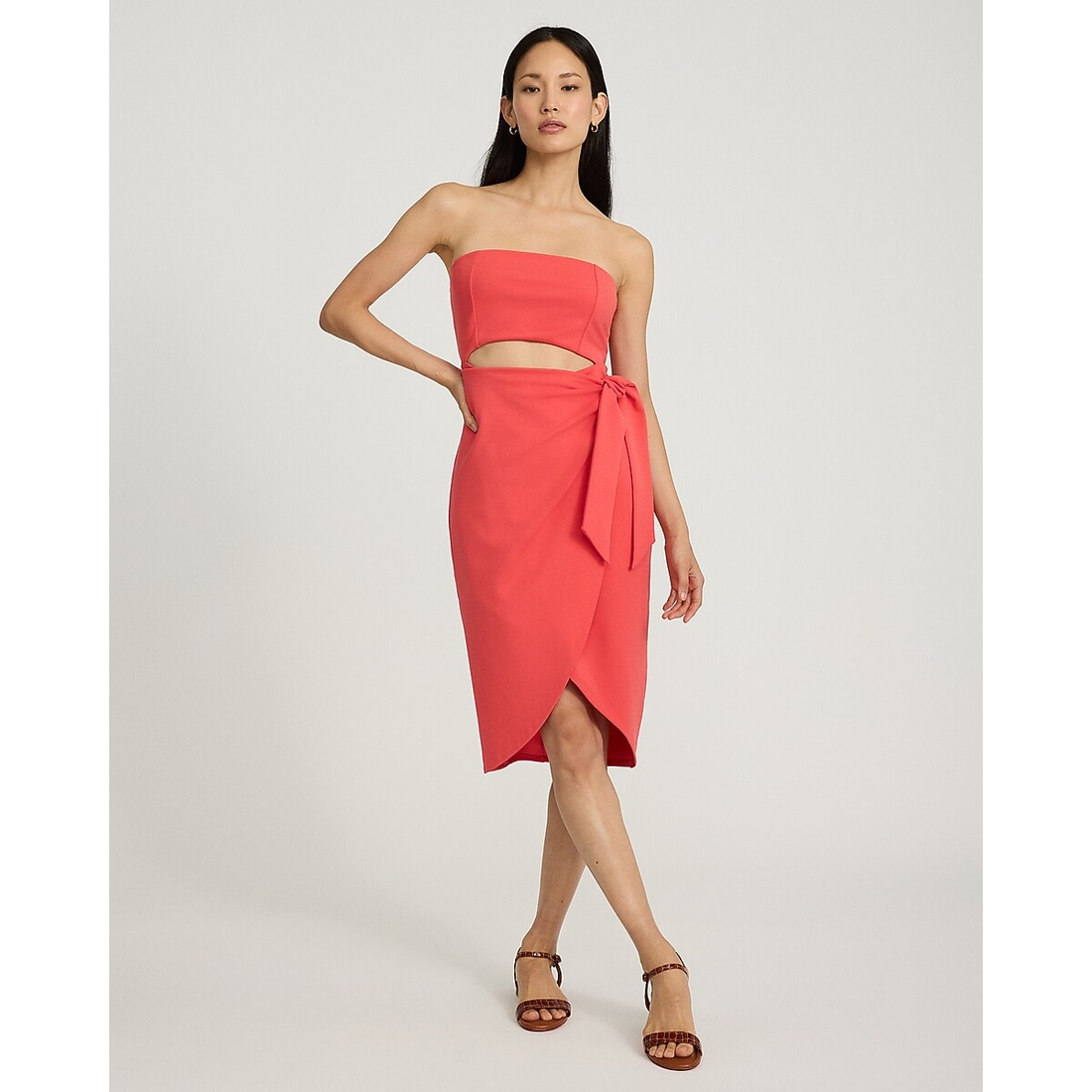 Express Strapless Cutout Tie Wrap Midi Sheath Dress available now at Walt  Whitman Shops