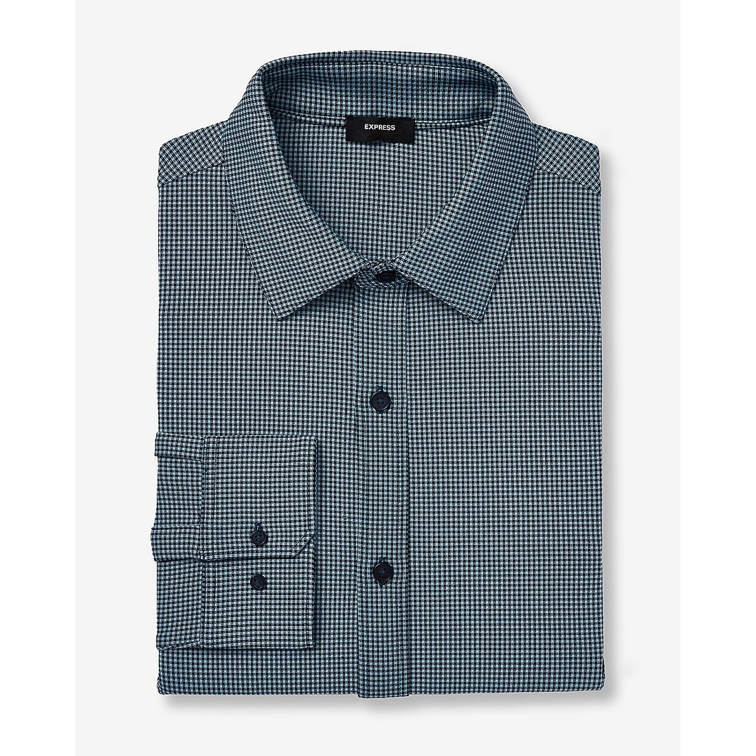 Express Slim Mini Gingham Wrinkle-Resistant Everyday Performance Dress Shirt
