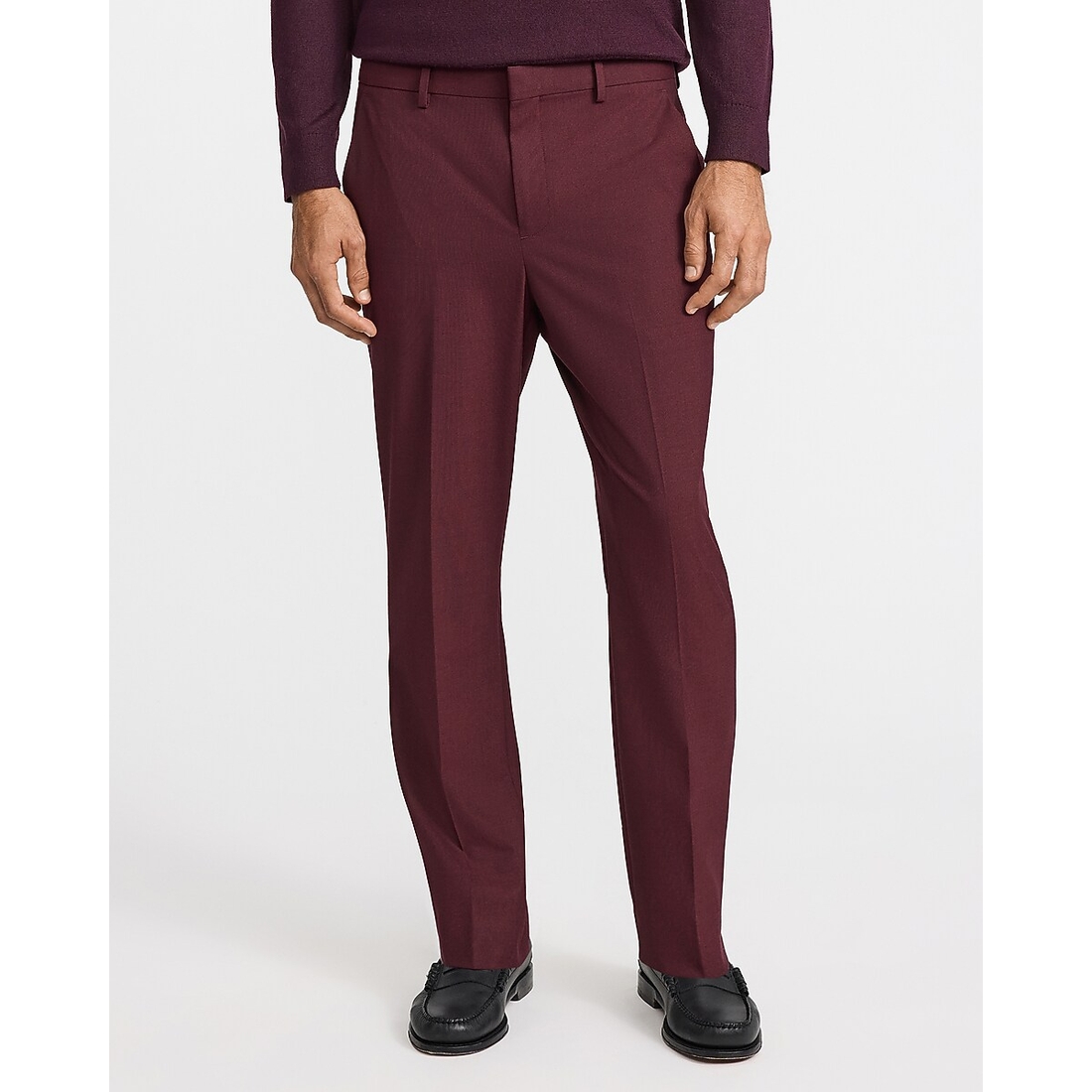 Express Slim Burgundy Stretch Suit Pant