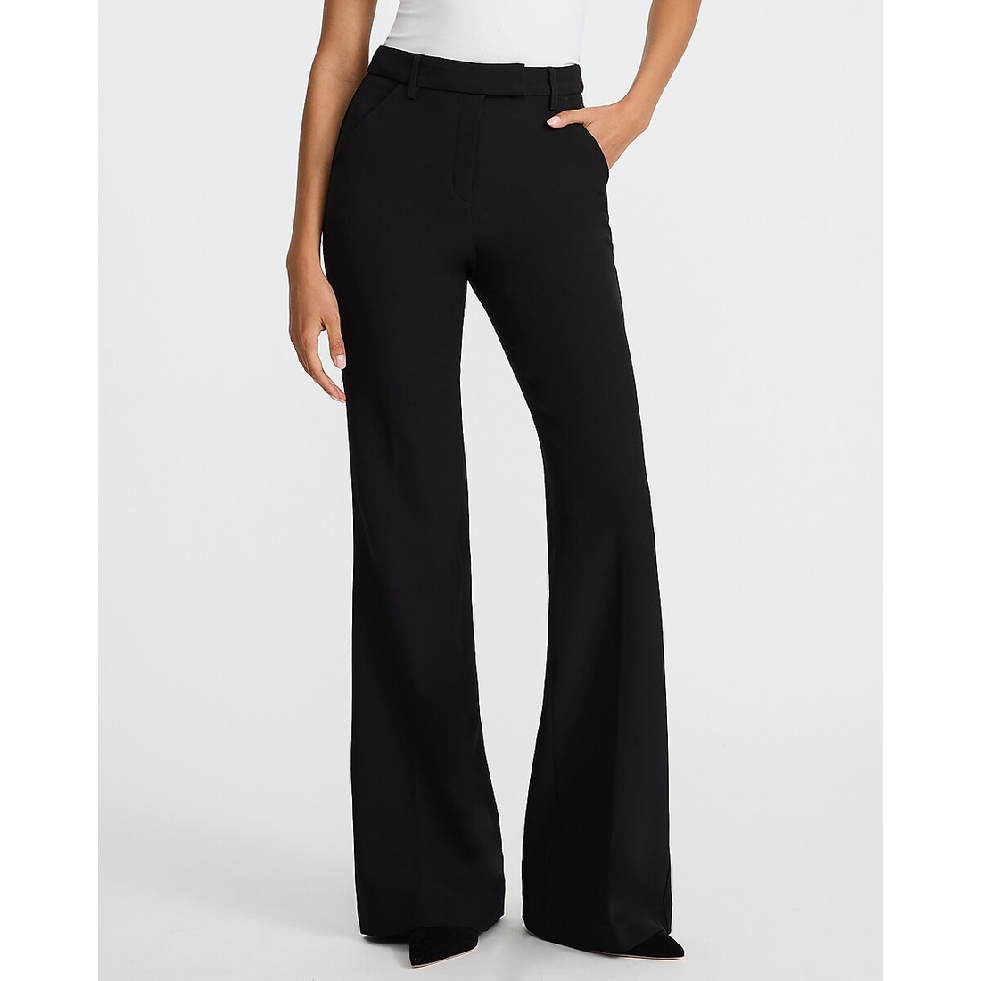 Express Editor High Waisted Slim Flare Pant in Studio Stretch Twill