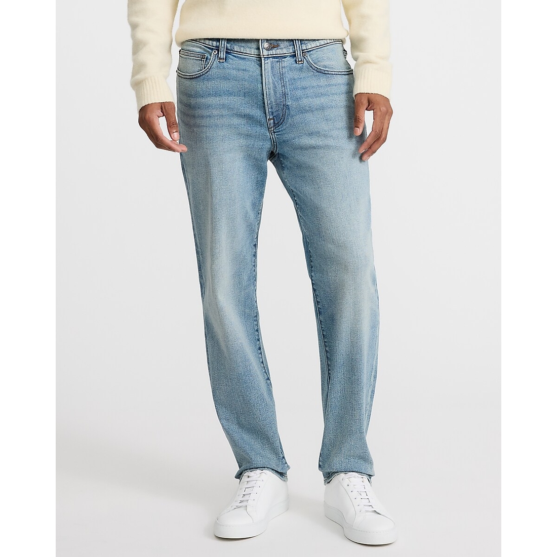 Express Slim Light Wash Jeans in Hyper Stretch
