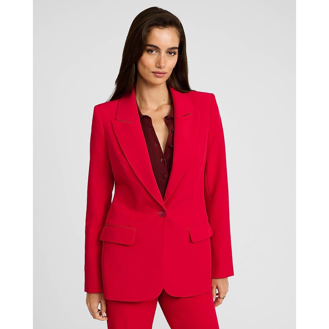 Express Long Slim Blazer in Signature Stretch