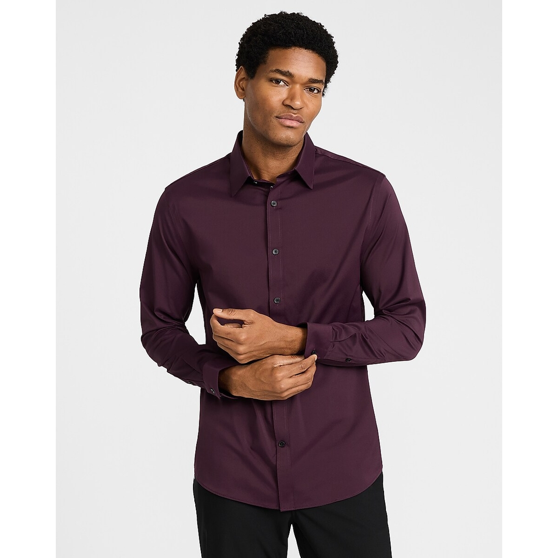 Express Slim Solid Wrinkle-Resistant Everyday Performance Dress Shirt