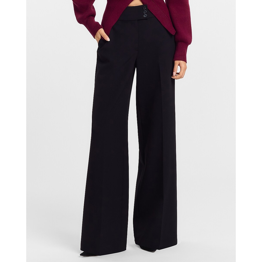 Express Editor High Waisted Wide Leg Pant in Studio Stretch Twill