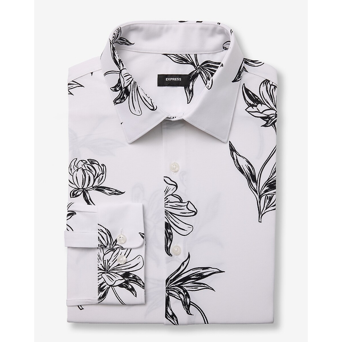 floral dress shirt express Slim Stem Floral Stretch 1mx Dress Shirt