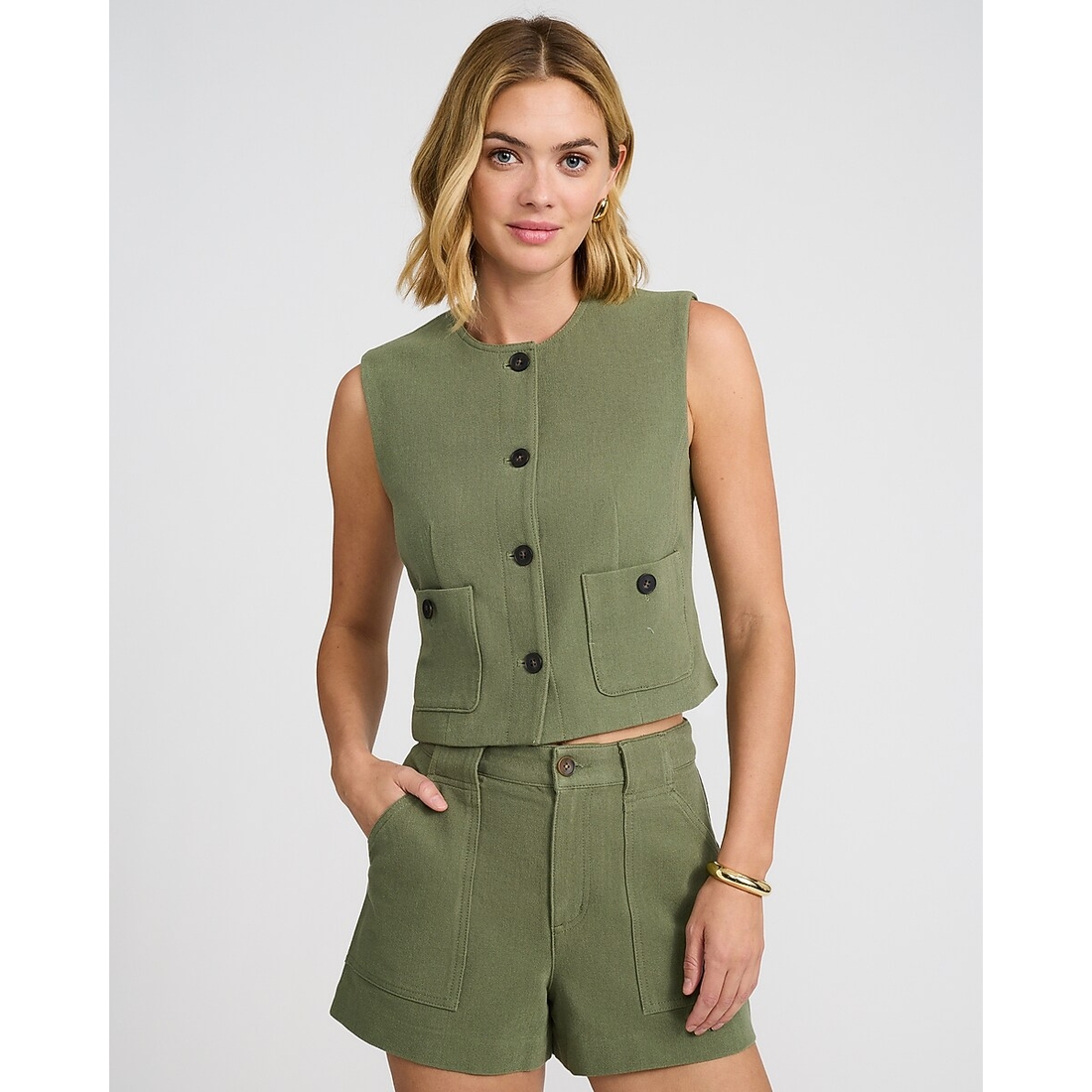undefined Cotton High Waisted Utility Shorts available now at Coconut Point