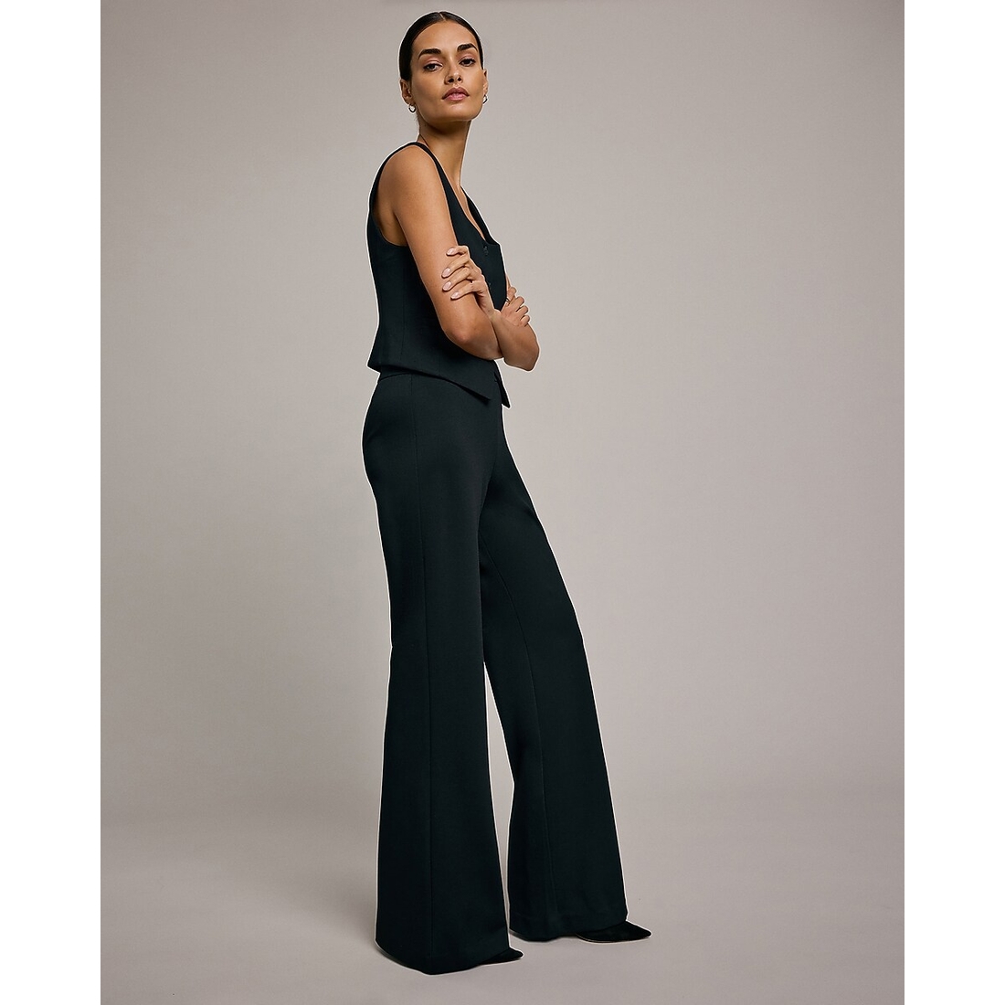 Express Pull-on High Waisted Flare Trouser in Signature Ponte