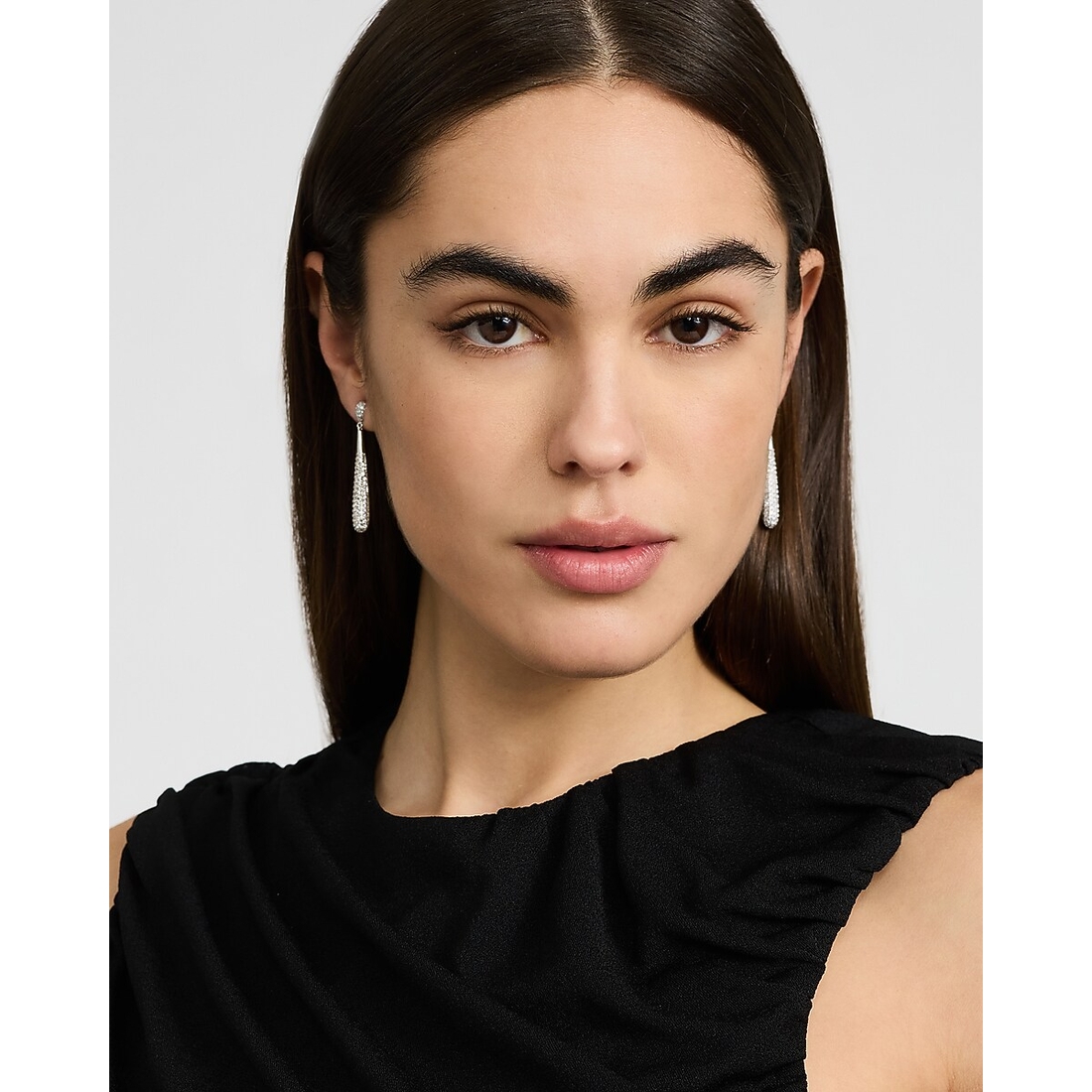 Express Pave Teardrop Drop Earrings