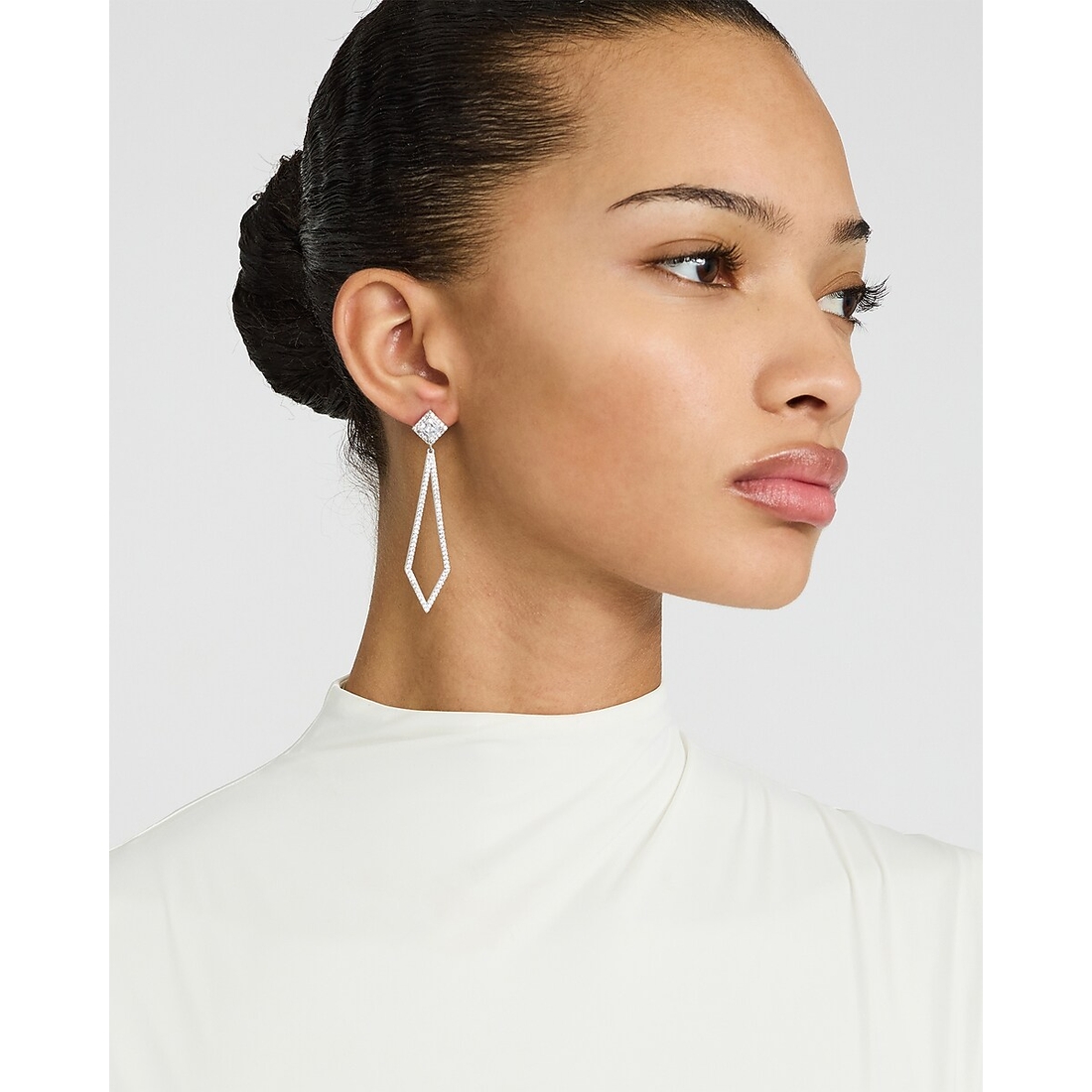 Express Drop Diamond Shape Stud Earrings