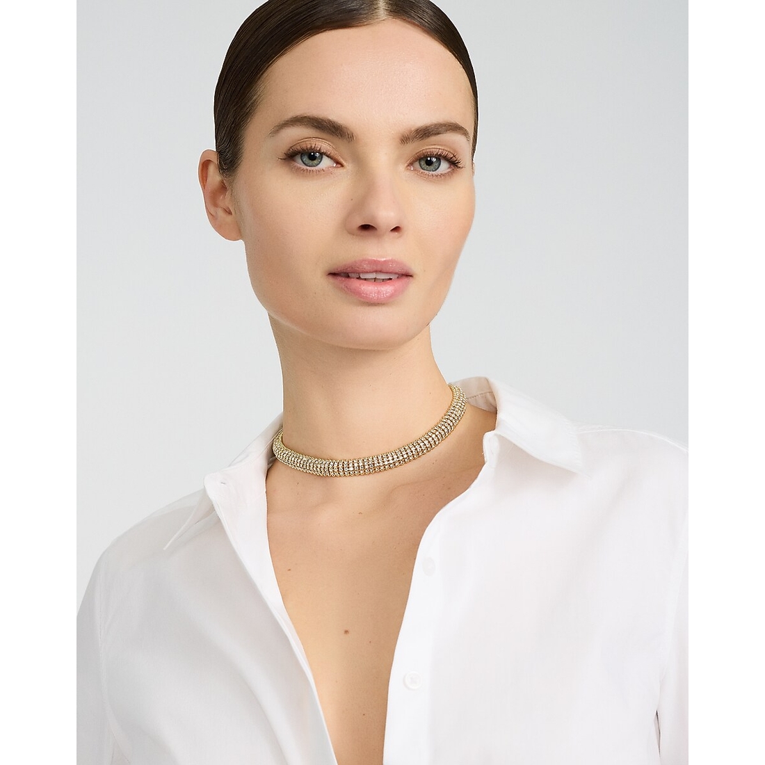Express Gold Rhinestone Choker Necklace
