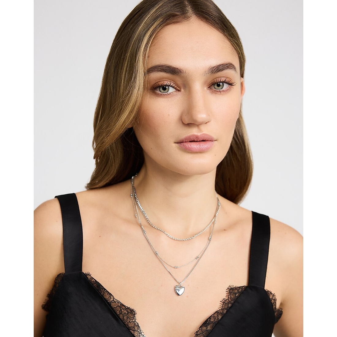 Express Layered Heart Pendant Necklace