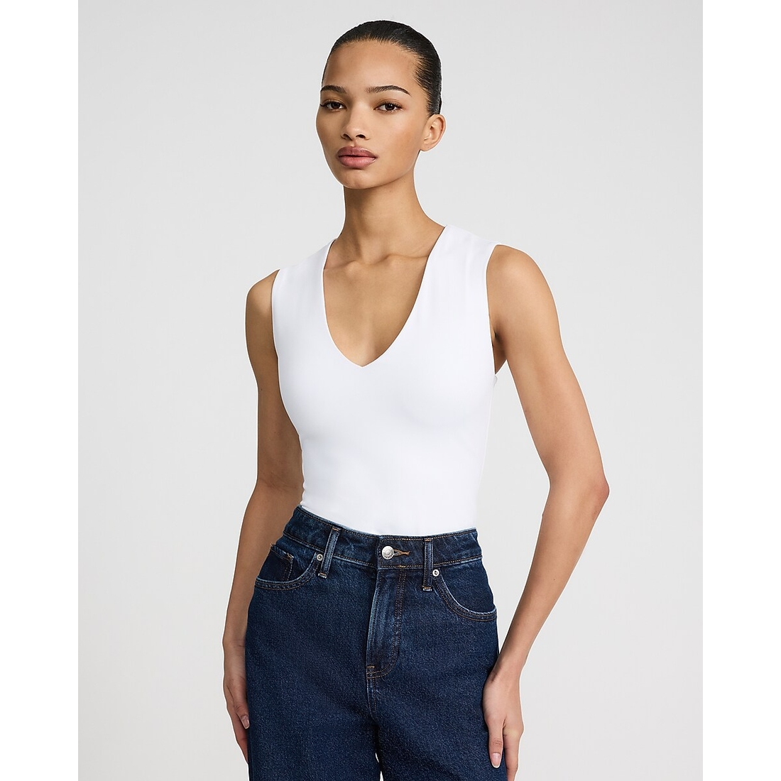 Express Body Contour High Compression Deep V-Neck Bodysuit