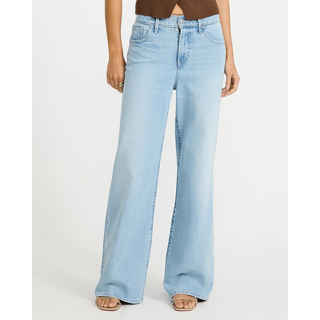 Express High Waisted Wide Leg Light Wash Jeans