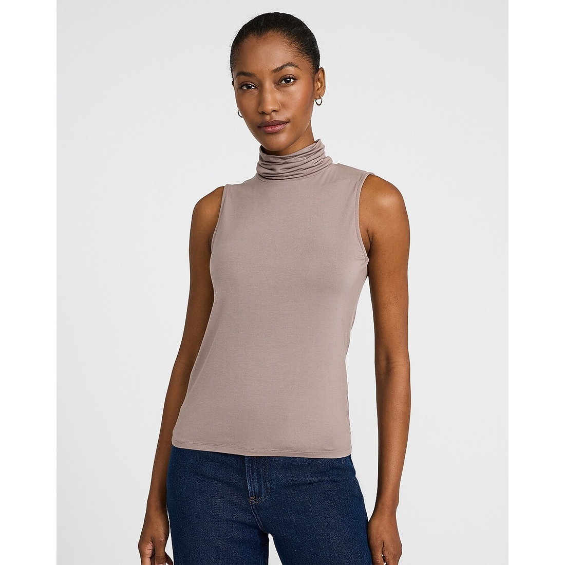 Express Fitted Mock Neck Tank in Supersoft