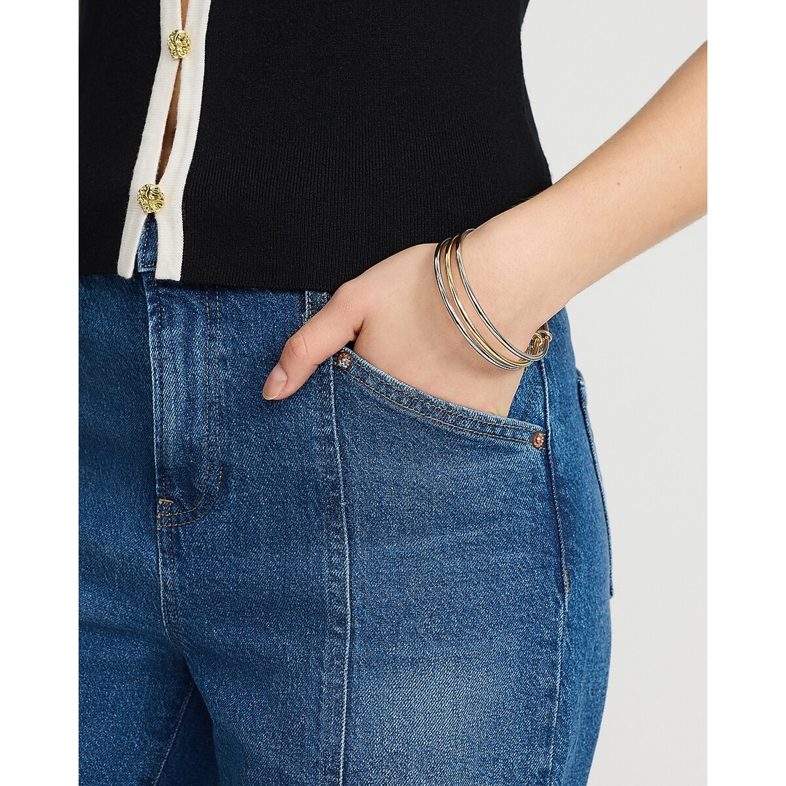 Express Linked Mixed Metal Bangle Bracelets
