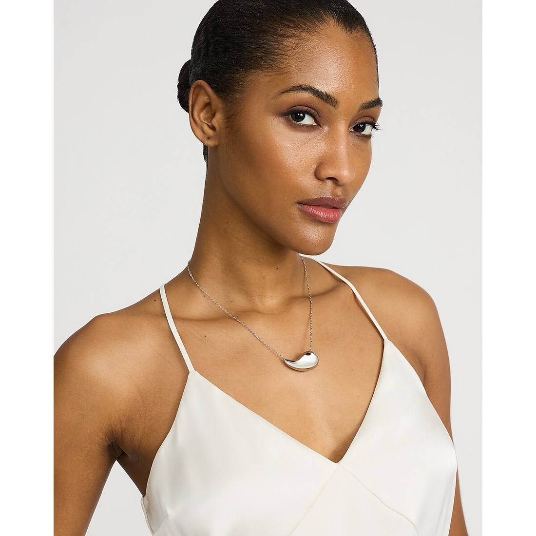 Express Silver Drop Pendant Statement Necklace