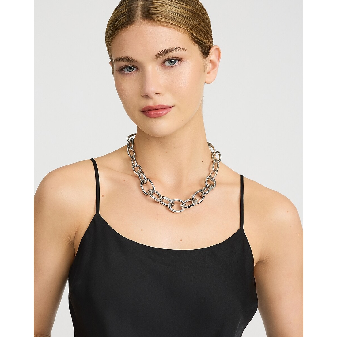 Express Silver Chunky Chain Statement Necklace