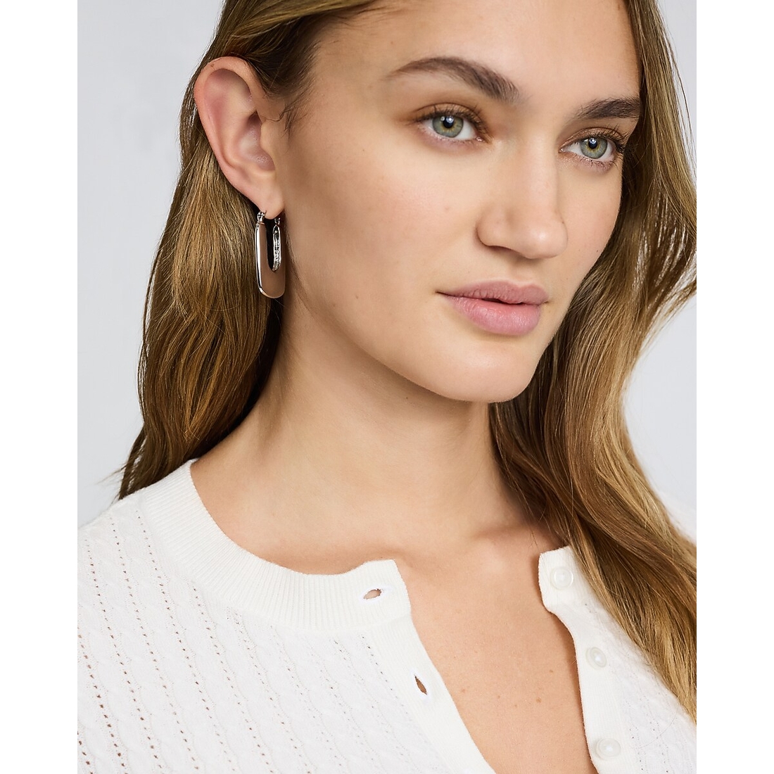 Express Chunky Rectangle Hoop Earrings