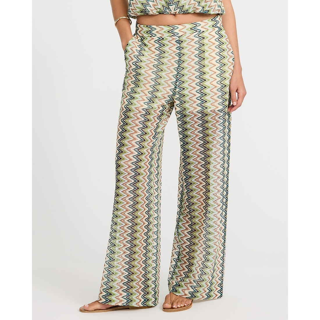 Express Chevron Crochet High Waisted Relaxed Trouser