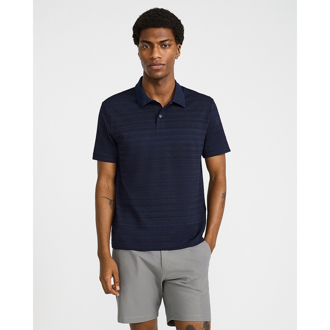 Express Textured Striped Jacquard Polo