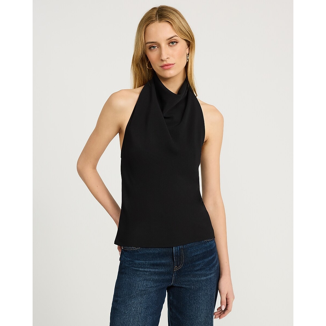 Express Halter Cowl Neck Open Back Tank