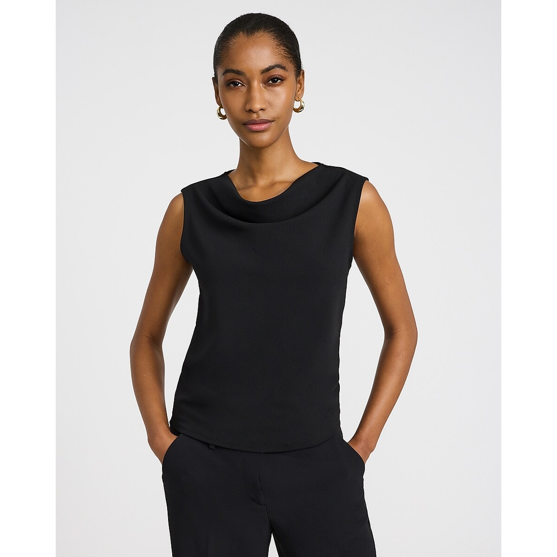 Express Cowl Neck Tank in Studio Stretch Crepe
