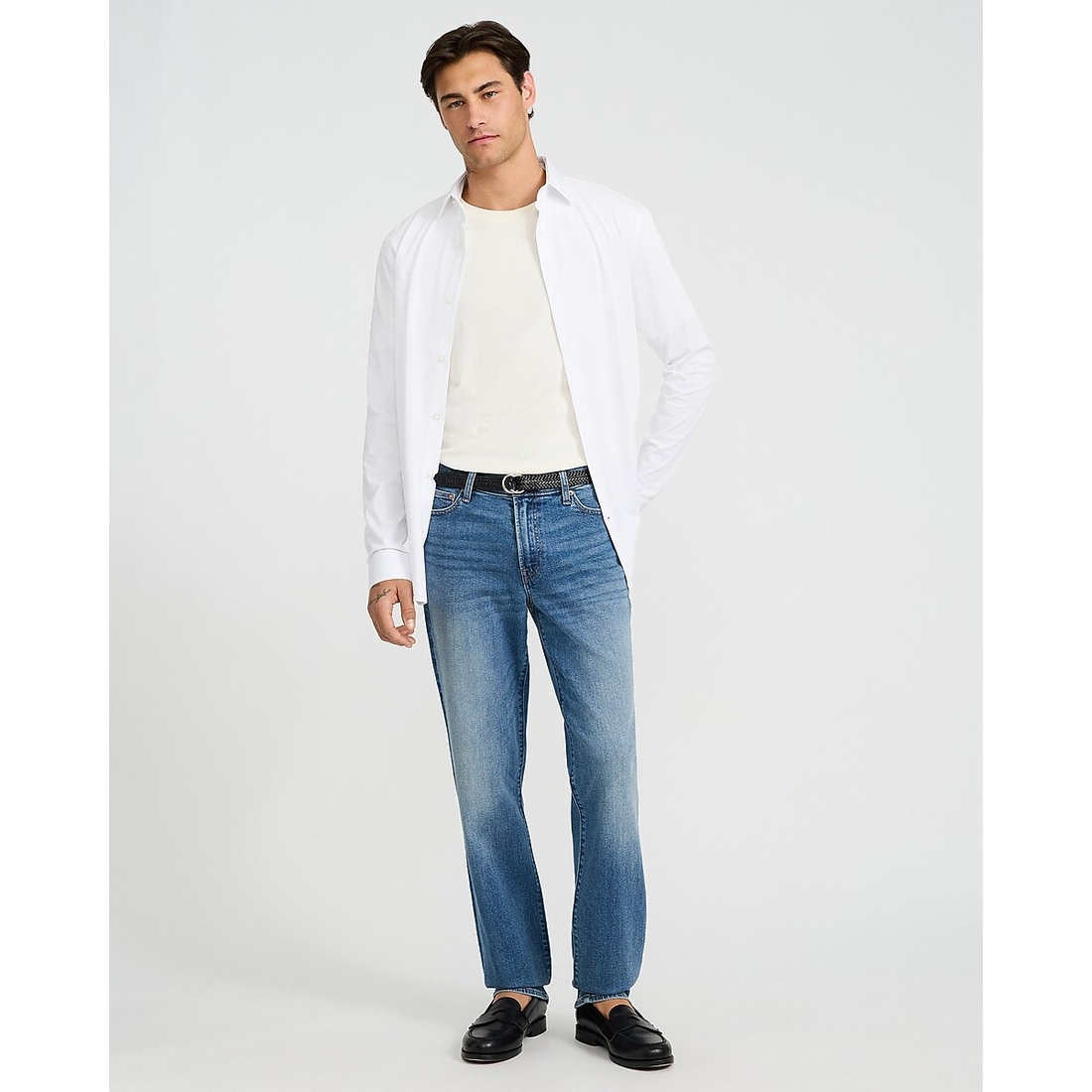 Express Slim Straight Medium Wash Jeans