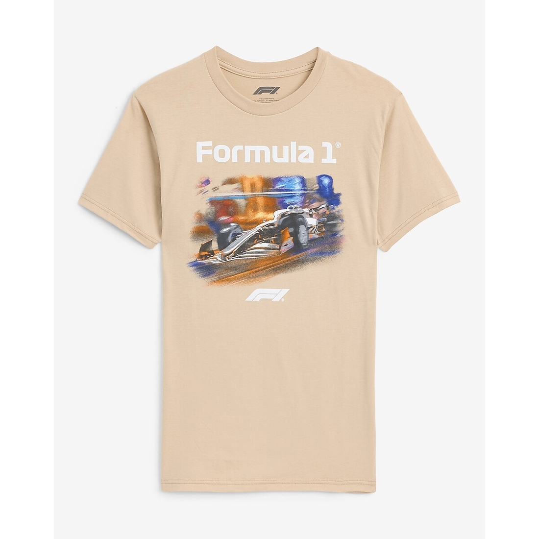 Express Formula 1 Graphic Tan T-Shirt