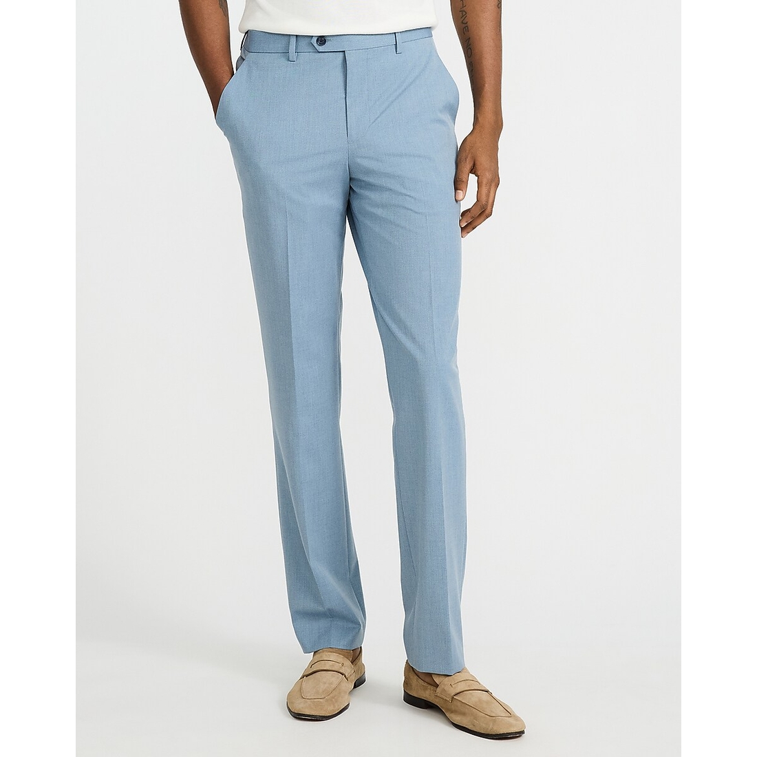 Express Slim Pale Blue Stretch Extended Tab Waist Dress Pant available now at Fashion Valley Express Slim Pale Blue Stretch Extended Tab Waist Dress Pant available now at Fashion Valley