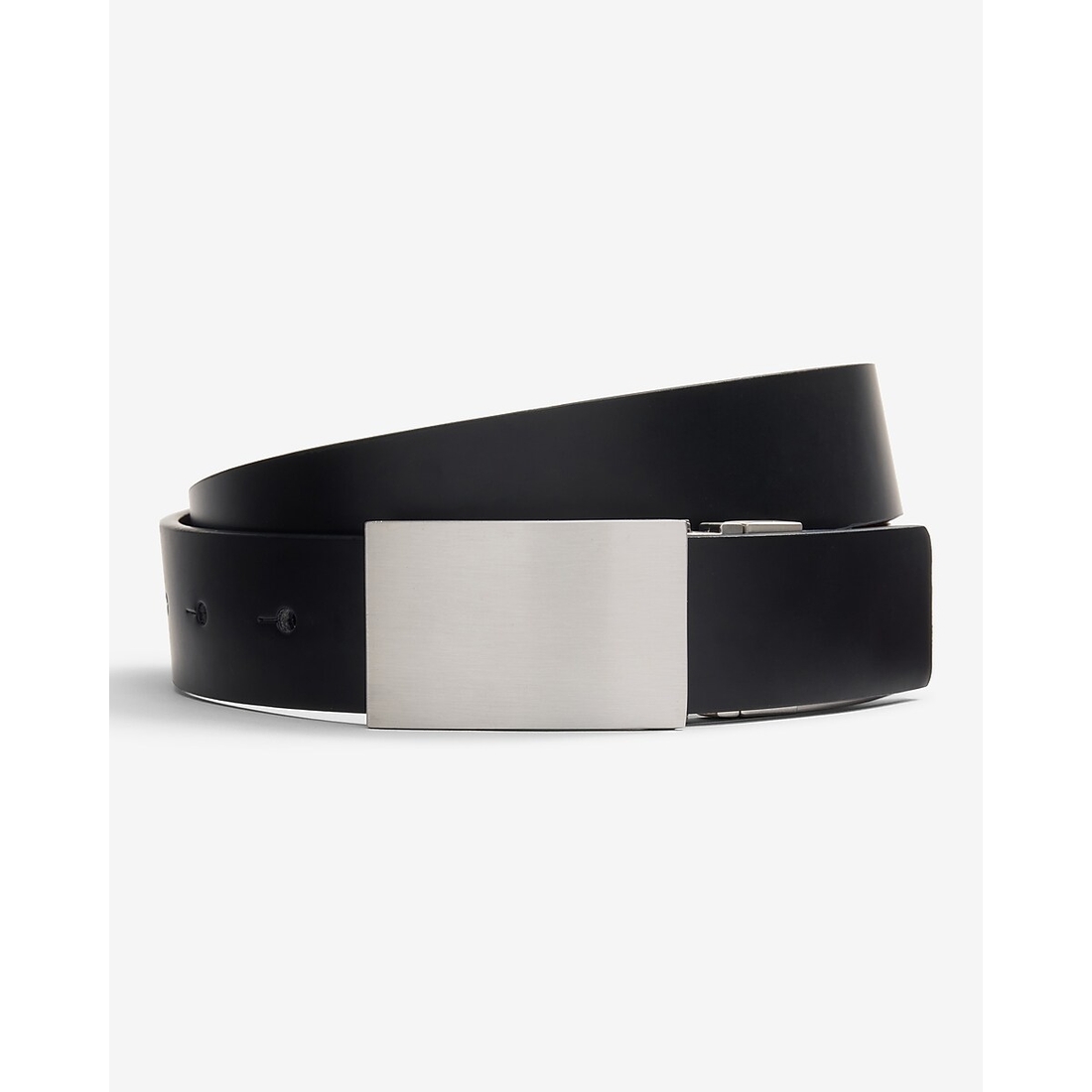 Express Black & Brown Reversible Plaque Leather Belt