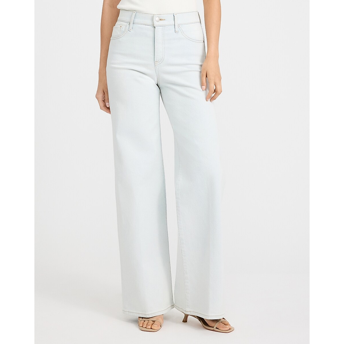 Express High Waisted Wide Leg Light Wash Jeans