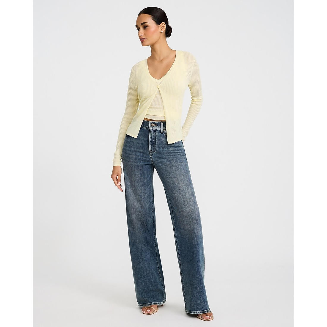 Express High Waisted Wide Leg Dark Wash Jeans