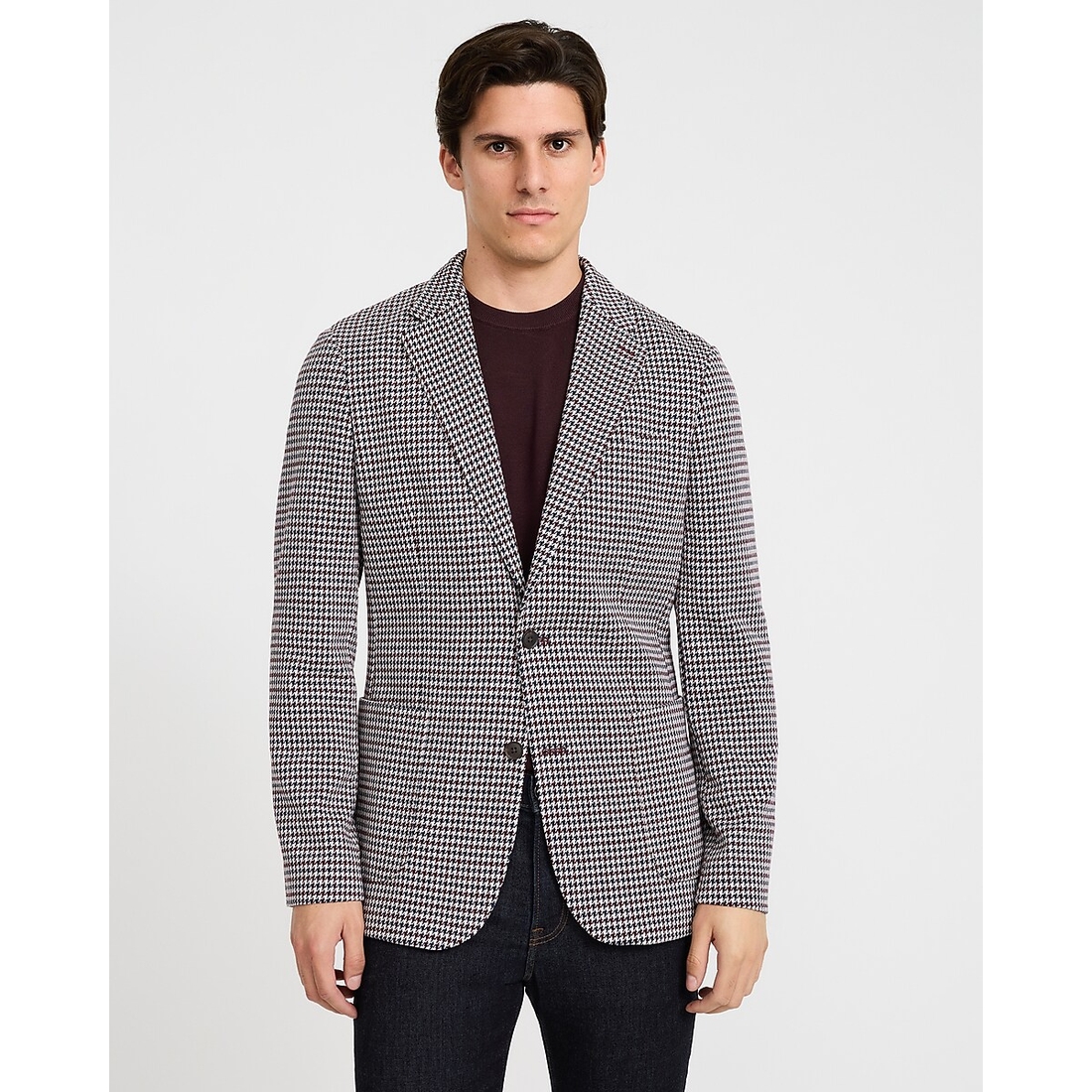Express Classic Houndstooth Cotton-Blend Blazer