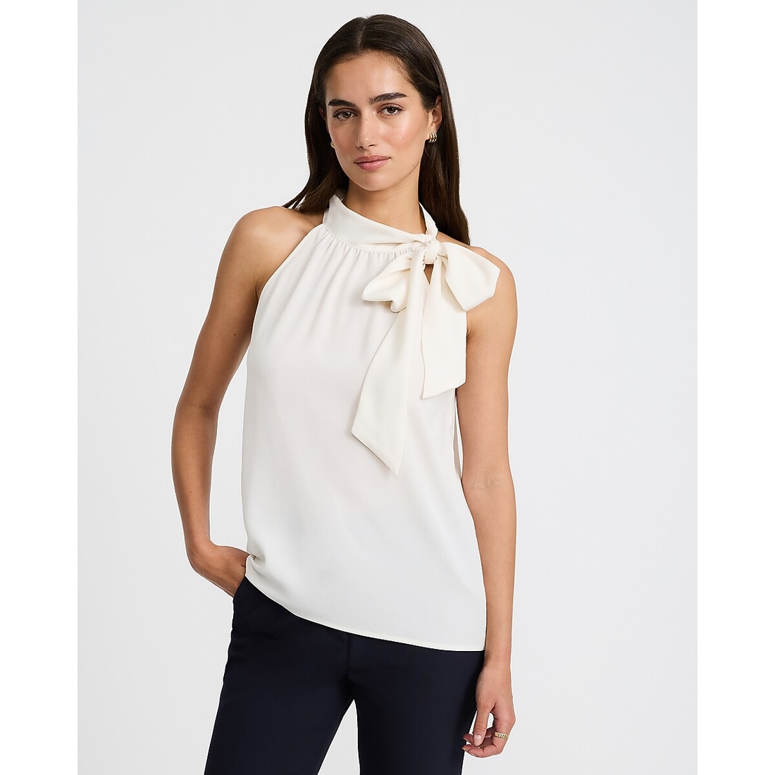 Express Tie Mock Neck Scarf Top