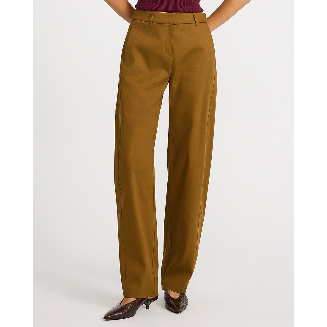 Express Cotton Canvas High Waisted Barrel Pant